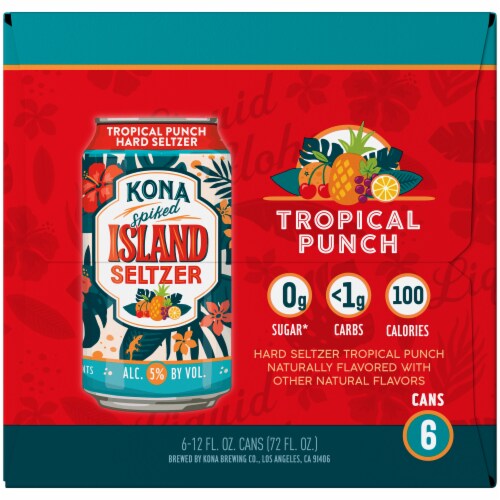 Kona Tropical Fruit Punch Spiked Seltzer Perspective: right