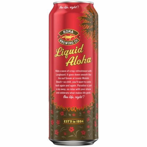 Kona Brewing Co. Island Lager Beer Perspective: right