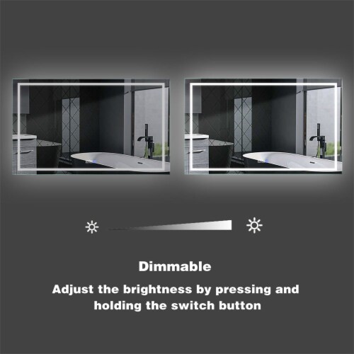 ExBrite 60  W x 36  H Led Bathroom Mirror Illuminated LED Wall Mirror Perspective: right