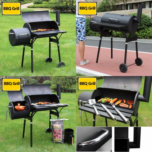 Ktaxon BBQ Grill Outdoor Charcoal Grill Offset Smoker for Patio Backyard