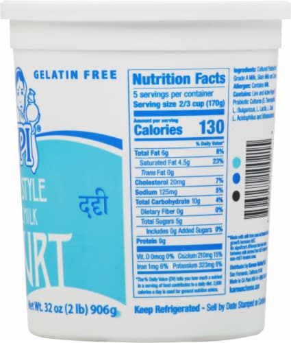 Gopi Indian Style Whole Milk Yogurt Perspective: right