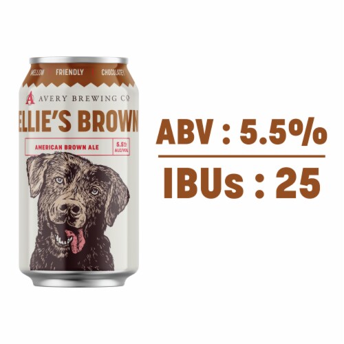 Avery Ellie's Brown Ale Craft Beer Cans Perspective: right
