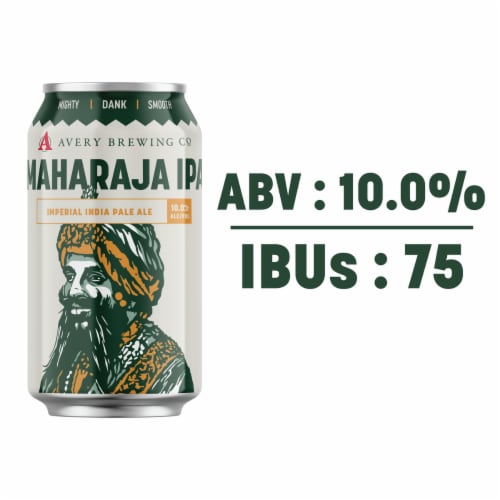 Avery Maharaja Imperial IPA Craft Beer Cans Perspective: right