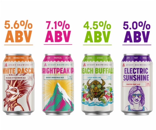 Avery Core Mixed Variety Pack Craft Beer Cans Perspective: right