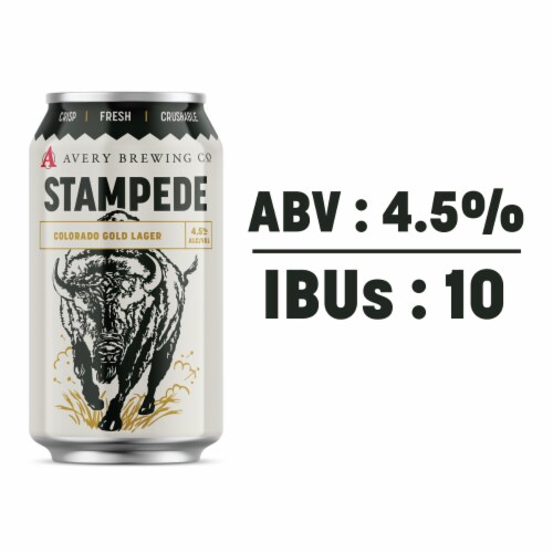 Avery Stampede Gold Lager Craft Beer Cans Perspective: right