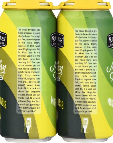 Karl Strauss Brewing Company Mosaic Oasis IPA Modern Times™ Beer Perspective: right