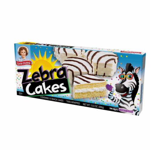 Zebra Cakes, 16 Boxes, 80 Twin-Wrapped Yellow Cakes with Crème Filling and White Icing Perspective: right