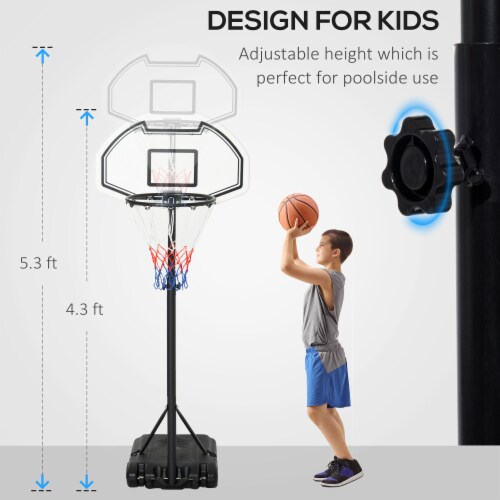 Outdoor Basketball Hoop System Pool Water Sport Game Play Outdoor Adjustable Perspective: right