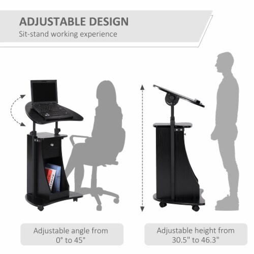 Adjustable Laptop Notebook Desk Computer PC Table Office Home Storage Black Perspective: right