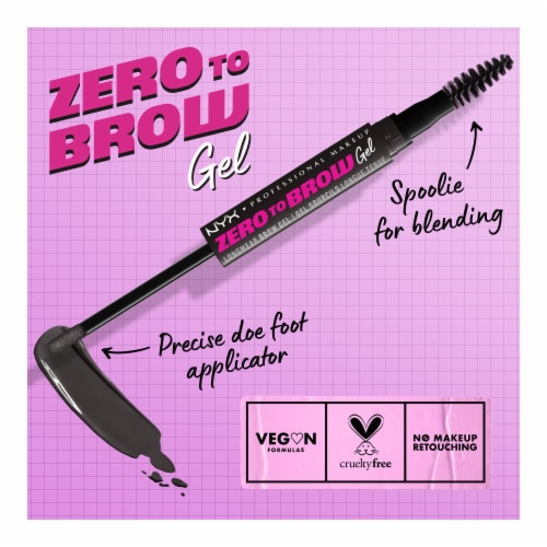 NYX Professional Makeup Zero to Brow Longwear Brow Gel 08 Black Perspective: right