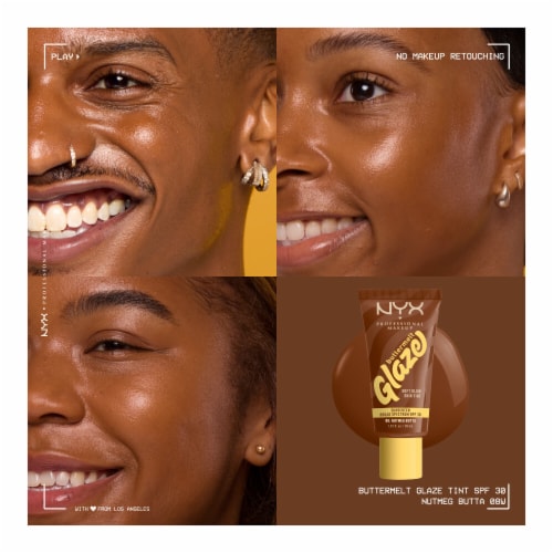 NYX Professional Makeup Buttermelt Glaze Soft Glow Skin Tint with SPF 30 08 Nutmeg Butta Perspective: right