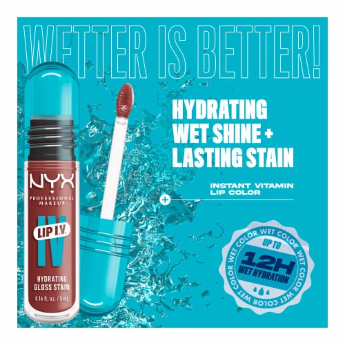 NYX Professional Makeup Lip IV Lip Gloss Stain Hydrating 02 Hydra Honey Perspective: right