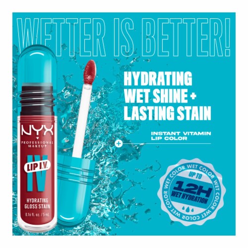 NYX Professional Makeup Lip IV Lip Gloss Stain Hydrating 07 Bubblegum Burst Perspective: right