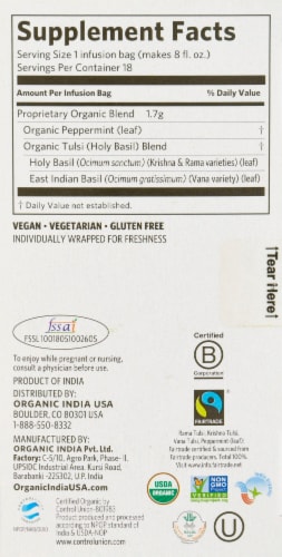 Organic India™ Tulsi Peppermint Tea Perspective: right