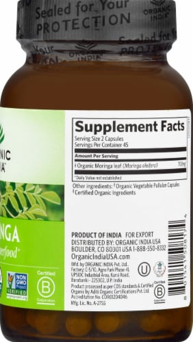 Organic India™ Moringa Veg Caps Perspective: right