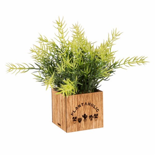 Bambeco LED Artificial Plant with Wood Box Perspective: right