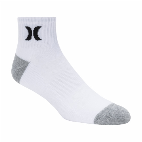 Hurley Mens Quarter Crew Socks - White Perspective: right