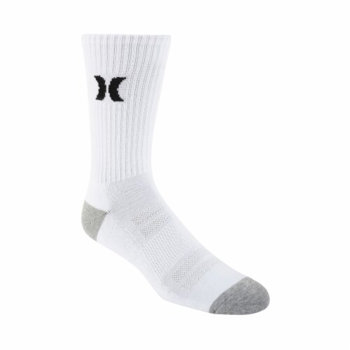 Hurley Mens Crew Socks Multipack - White Perspective: right