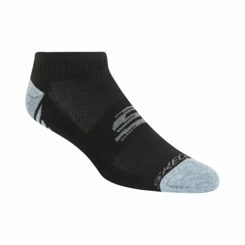 Skechers Sport™ Men's Quarter Crew Socks - Black-Gray Perspective: right