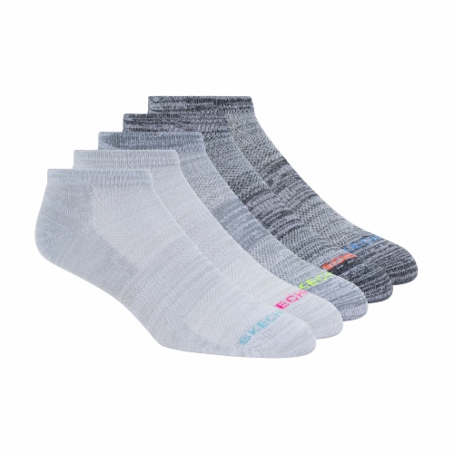 Skechers Active™ Super Soft Low Cut Socks - Gray/Black Perspective: right