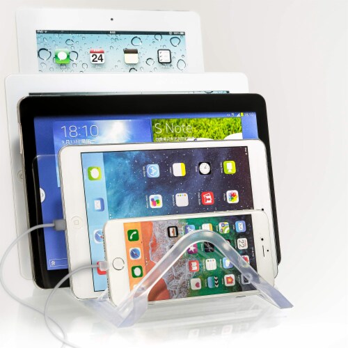 Prosumers Choice 5 Device Universal Tablet & Smartphone Charging Stand - Clear Perspective: right