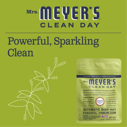 Mrs. Meyer's Clean Day Lemon Verbena Dishwasher Pods Automatic Dish Pacs Perspective: right