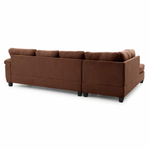 Glory Furniture Gallant Microsuede Sectional in Chocolate Perspective: right