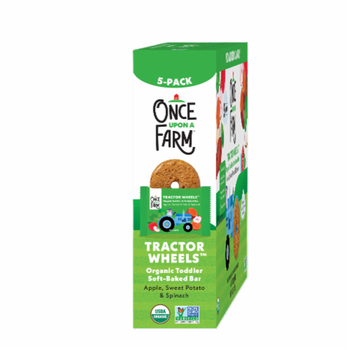 Once Upon A Farm™ Tractor Wheels™ Apple Sweet Potato & Spinach Organic Toddler Bars Perspective: right