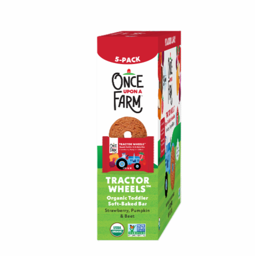 Once Upon A Farm™ Tractor Wheels™ Stawberry Pumpkin & Beet Organic Toddler Bars Perspective: right
