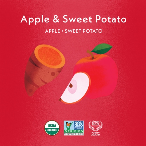 Once Upon a Farm™ Apple and Sweet Potato Organic Baby Food Pouch Perspective: right