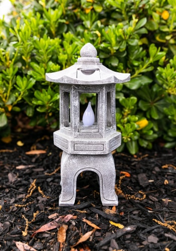 VP Home Peaceful Zen Pagoda Garden Statue Solar Powered Japanese Garden Decor 13 H x 6.5 W x 6 D Gerbes Super Markets