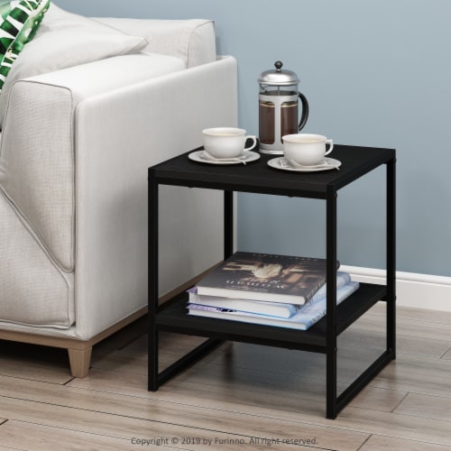 Furinno Romain 2-Tier Tall End Table, Espresso Perspective: right