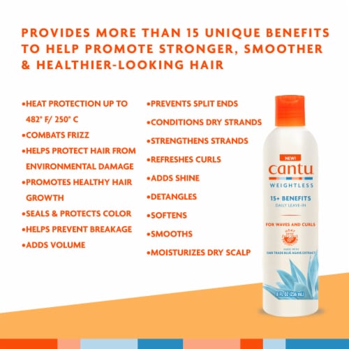 Cantu® Weightless 15+ Benefits Leave In Hair Treatment Perspective: right