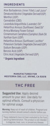 Medterra Relief + Recovery Muscle Support Roll-On CBD Cream Perspective: right