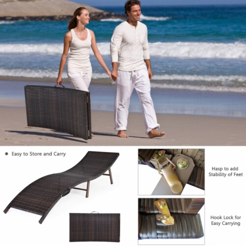 Folding wicker chaise lounge deals