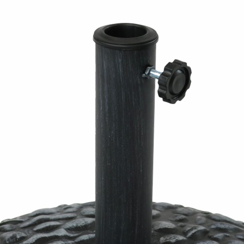 Sunnydaze 18 in Pebble Texture Resin Round Patio Umbrella Base - Grey Perspective: right