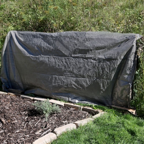 Sunnydaze 12x16' Reversible Waterproof Multi Purpose Poly Tarp - 5 PK -Dark Gray Perspective: right