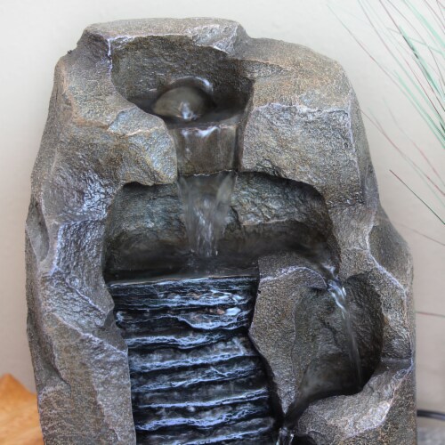 Tabletop Indoor Water Fountain 12 Stony Rock Waterfall Table Spa Zen Decor Perspective: right
