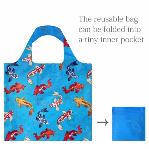 Wrapables AllyBag Collection Reusable Shopping Bag, Koi Fish Perspective: right