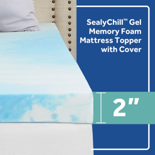 Sealy 2-Inch SealyChill Gel Memory Foam Mattress Topper with Cover King Perspective: right