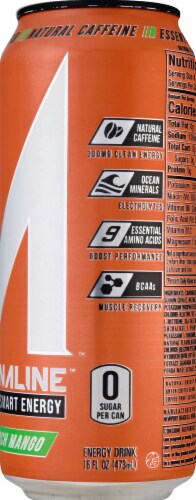 ASHOC Accelerator Peach Mango Smart Energy Drink Can Perspective: right