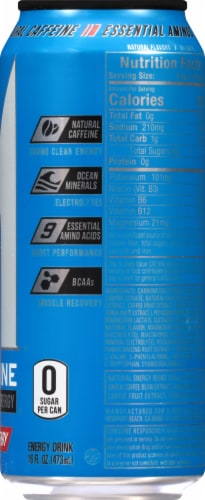 ASHOC Accelerator Blue Raspberry Energy Drink Can Perspective: right