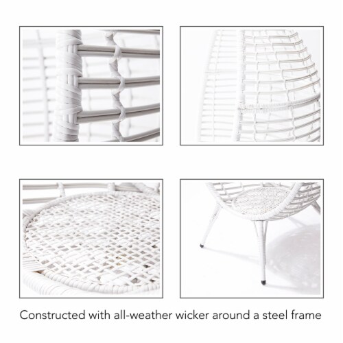 Peaktop patio wicker egg 2025 chair white