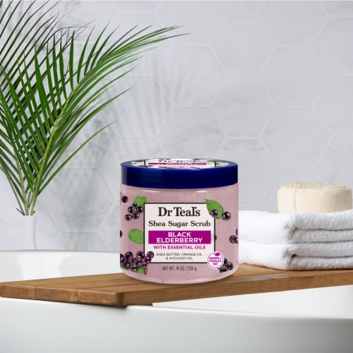 Dr Teal's Black Elderberry Shea Sugar Scrub Perspective: right