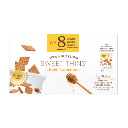 Simple Mills Honey Cinnamon Seed & Nut Flour Sweet Thins Cinnamon Cookies Perspective: right