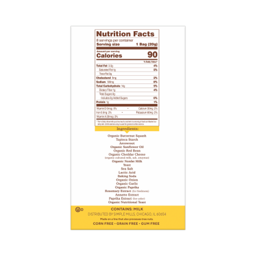 Simple Mills® Pop Mmms™ Cheddar Baked Snack Crackers Pack Perspective: right