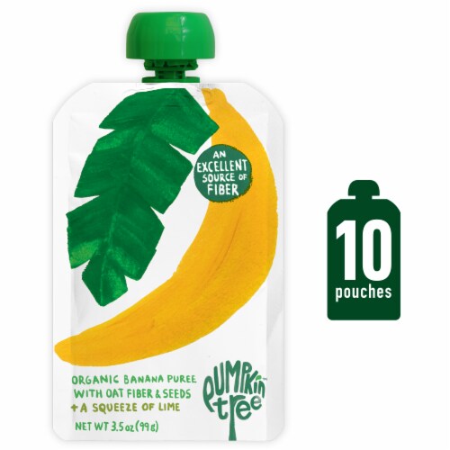 Organic Banana Puree With Oat Fiber & Seeds + A Squeeze Of Lime Pouch 10 ct / 3.5 oz Perspective: right
