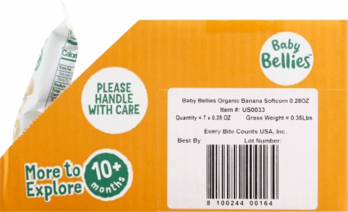 Little Bellies Baby Bellies Organic Banana Softcorn Snack Perspective: right
