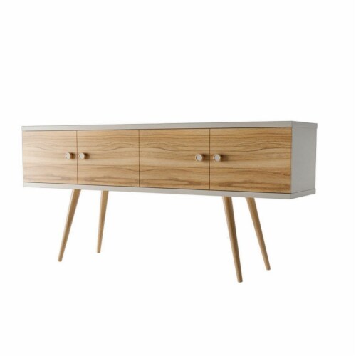 Theodore 60.0 Sideboard with 2 Shelves in Off White and Cinnamon Perspective: right