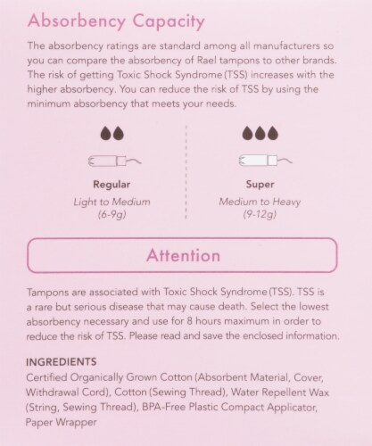 Rael Super Absorbent Organic Cotton Tampons Perspective: right
